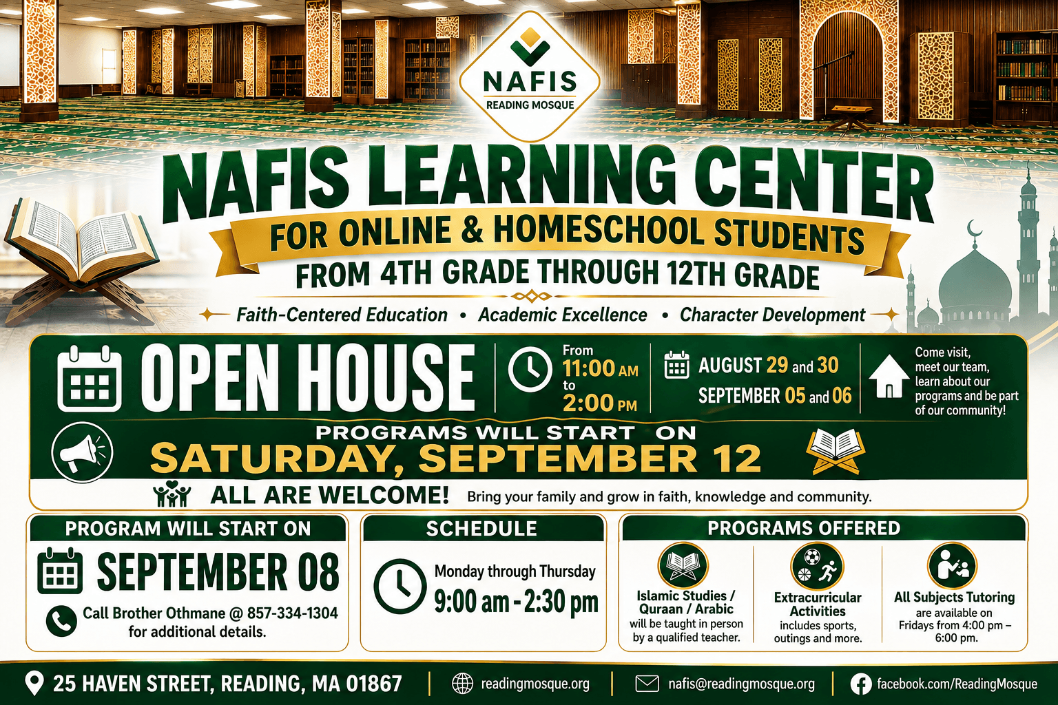 NNAFIS Learning Center Open House for Online and homeschool students